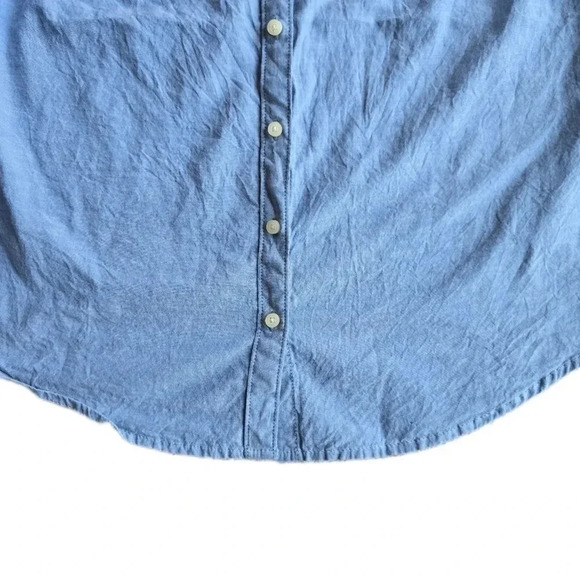 St Johns Bay, Size PS, Blue Chambray Denim Longsleeve Button-up Shirt - Picture 5 of 8